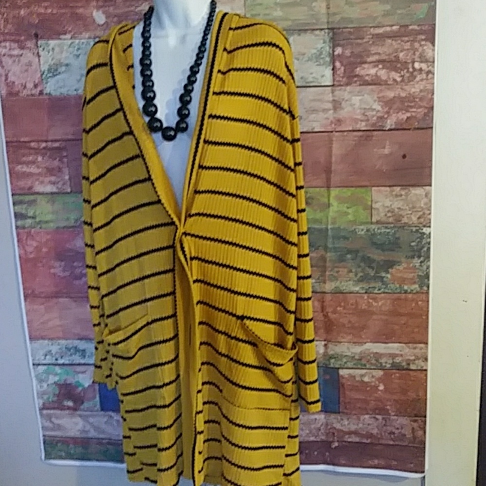 Riah Fashion striped cardigan 3X